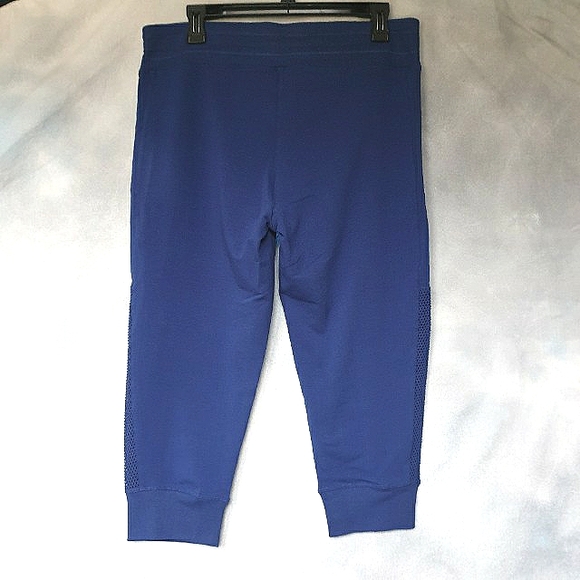 Tommy Hilfiger Sport Royal Blue Capri Joggers w/ Drawstring & Mesh Sides Sz M - Picture 3 of 15